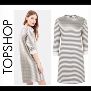 Gray/white striped dress